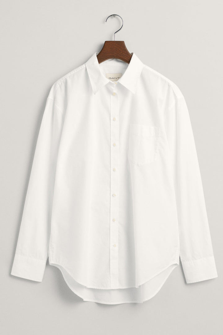 Gant Shirt Relaxed Fit Poplin White 4300212 - Shirley Allum Boutique