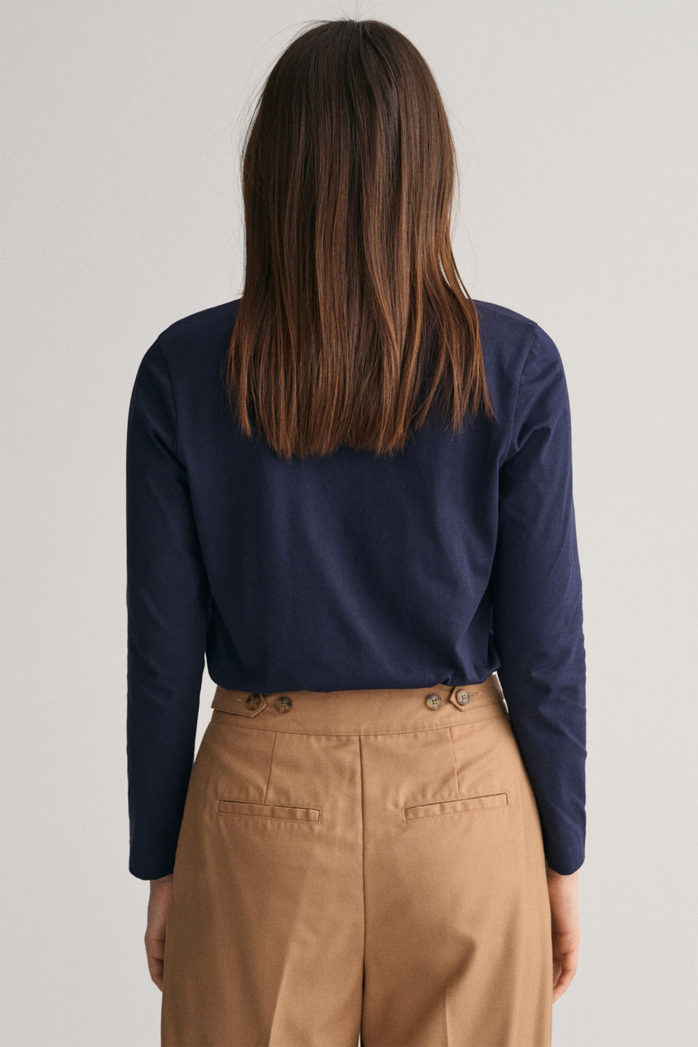 Gant T-Shirt Long Sleeve Evening Blue Reg Shield 4200748 - Shirley Allum Boutique