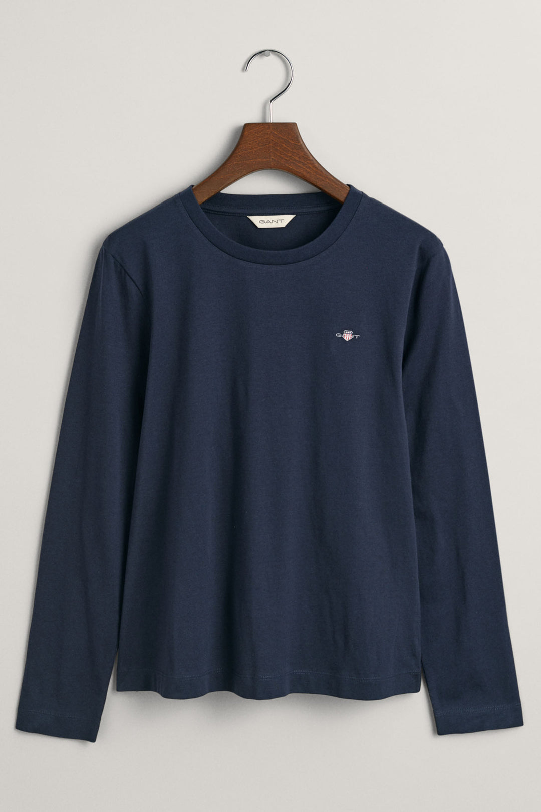 Gant T-Shirt Long Sleeve Evening Blue Reg Shield 4200748 - Shirley Allum Boutique