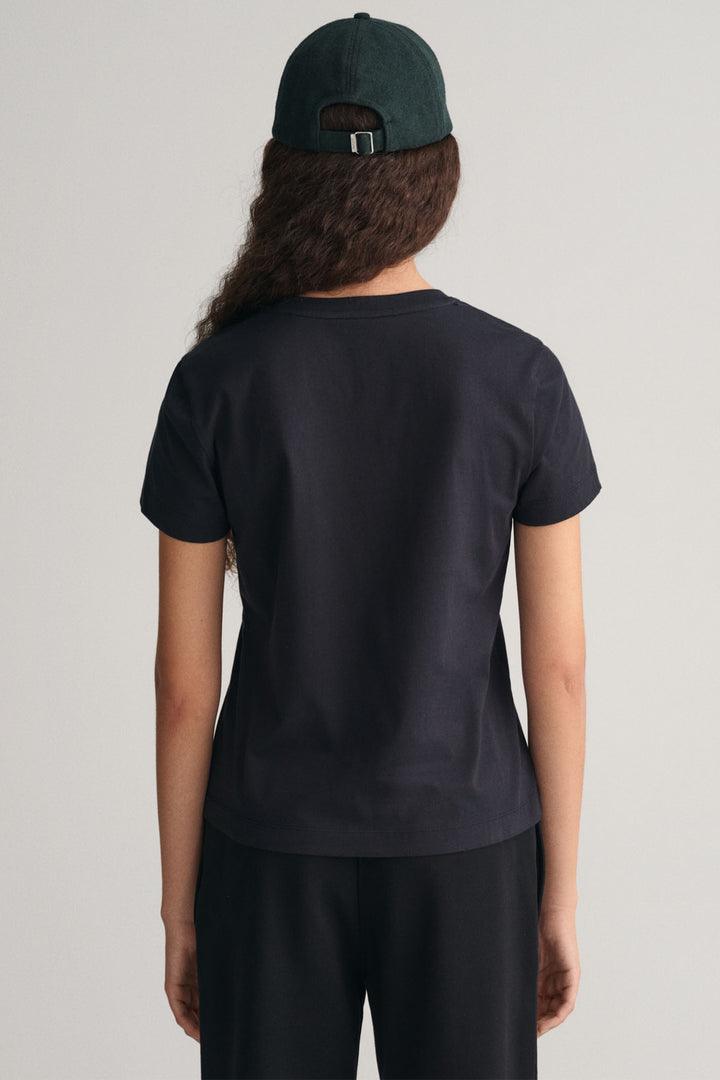 Gant T-Shirt Short Sleeve Black Reg Shield 4200200 - Shirley Allum Boutique