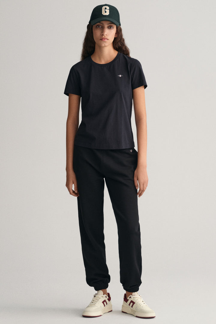 Gant T-Shirt Short Sleeve Black Reg Shield 4200200 - Shirley Allum Boutique