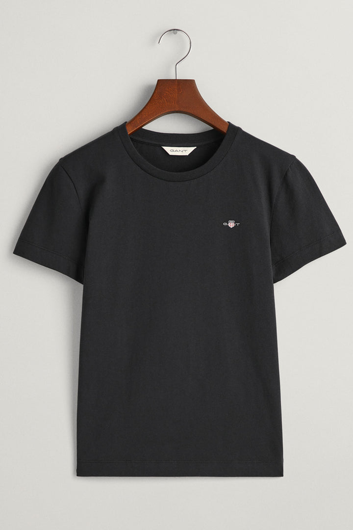 Gant T-Shirt Short Sleeve Black Reg Shield 4200200 - Shirley Allum Boutique