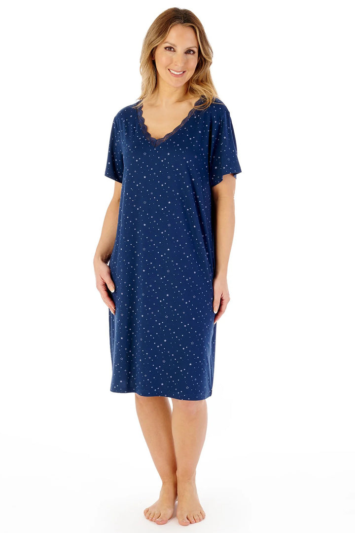 Gaspe GL08701 Navy Star Print Nightdress