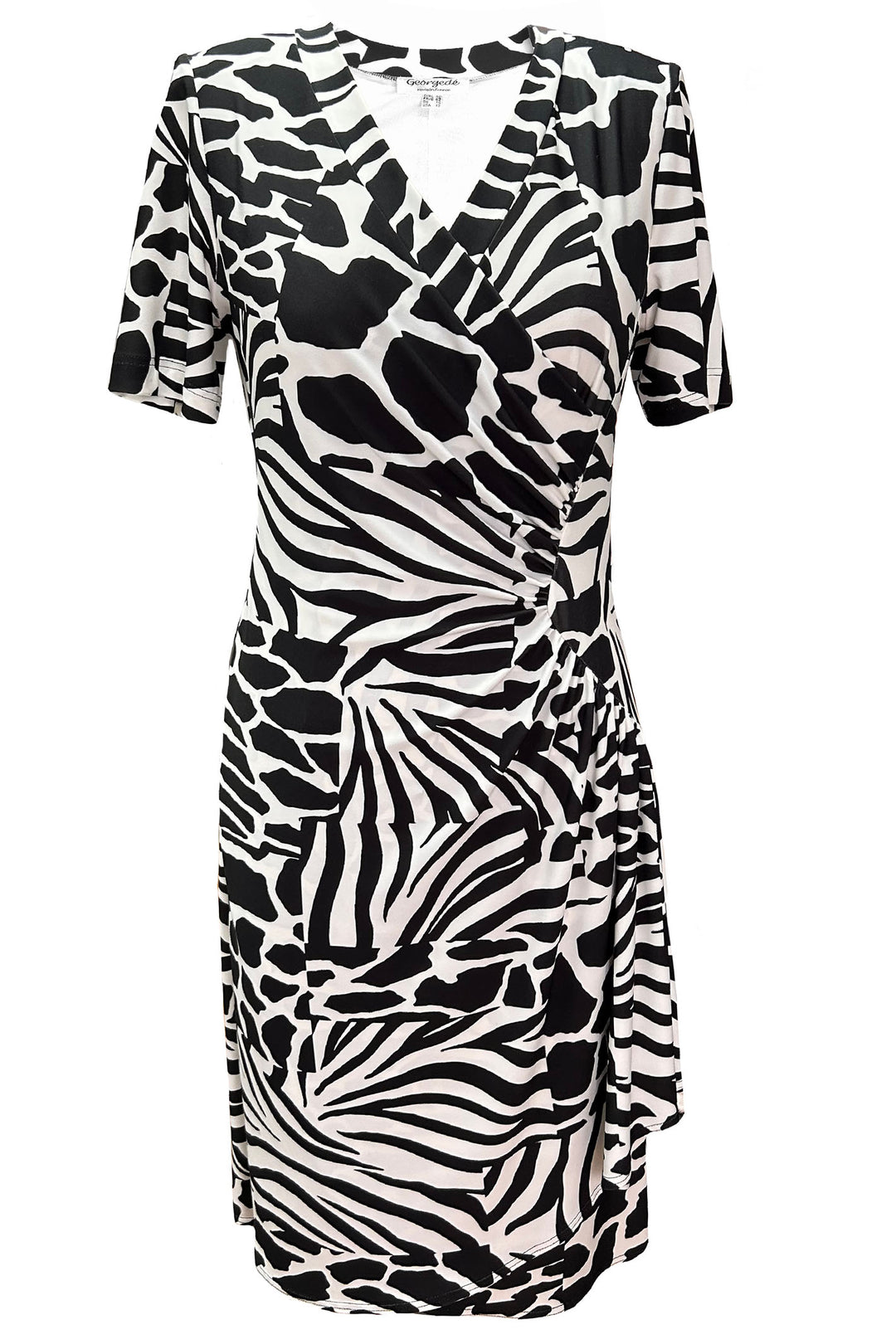 Georgede M15075 P1207 Boston Black White Print Jersey Dress