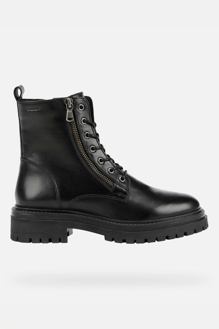 Geox Iridea Boots Black Leather Ankle D16HRC00043C9999 - Shirley Allum Boutique