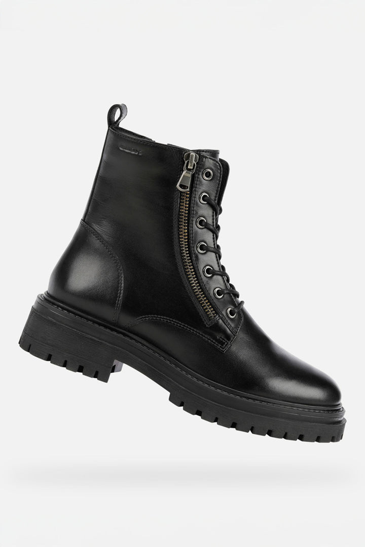 Geox Iridea Boots Black Leather Ankle D16HRC00043C9999 - Shirley Allum Boutique