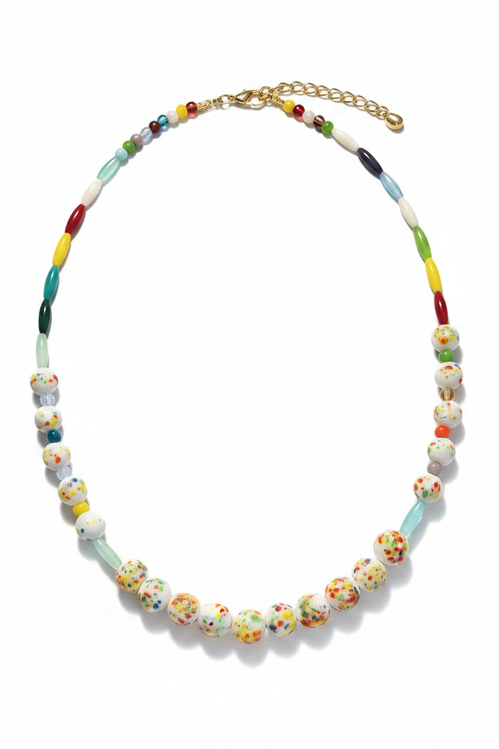 Gist Jewellery Multicoloured Glass Necklace EOR10, on white
