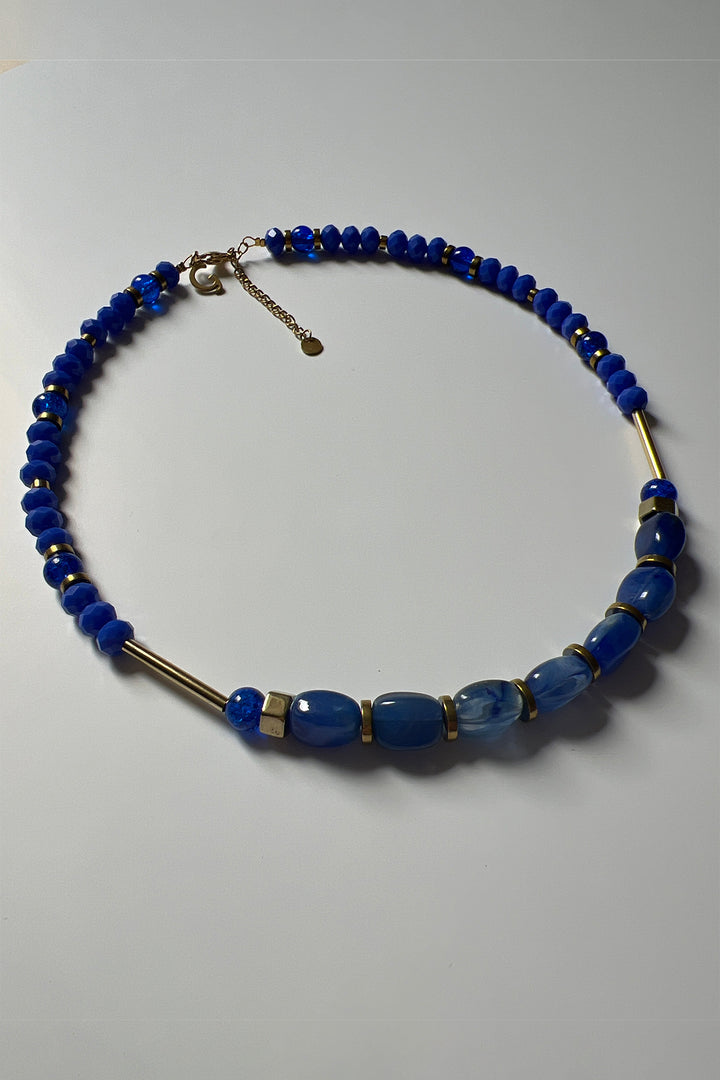 Gist Jewellery Royal Blue Necklace EOR04, laid flat