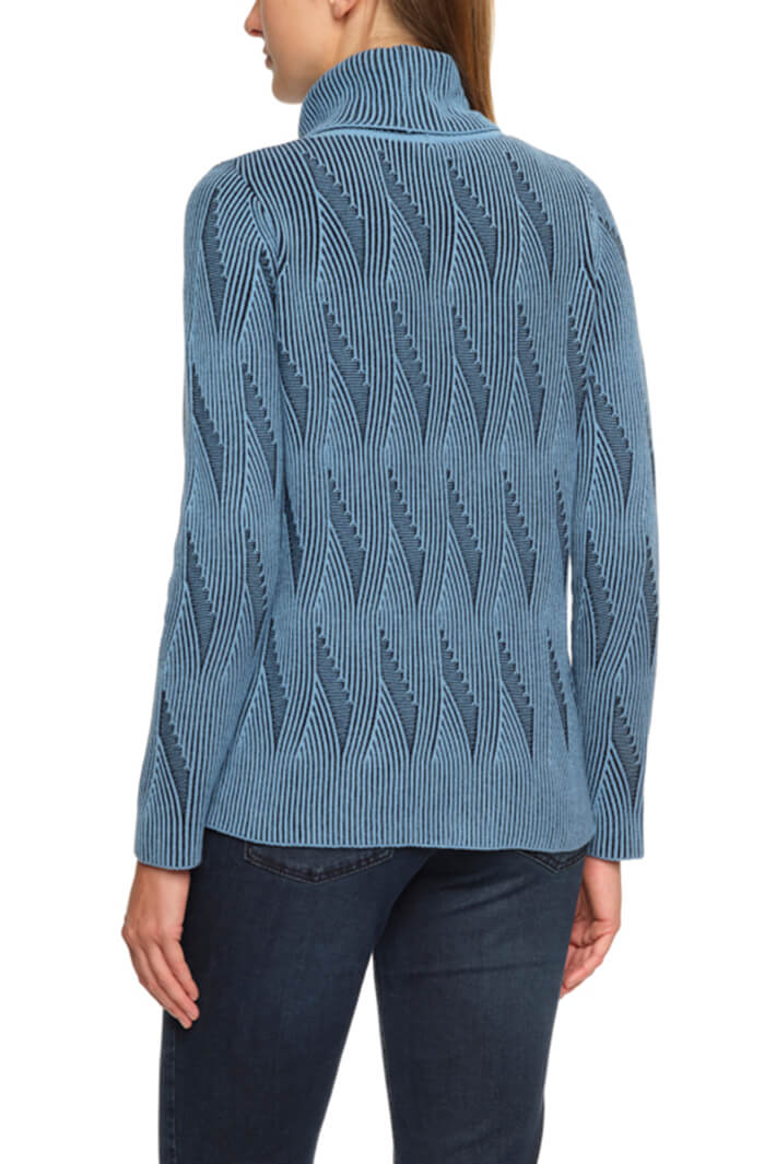 Gollehaug 2321-11066 619 Heaven Blue Ribbed Knit Roll Neck Jumper - Shirley Allum Boutique