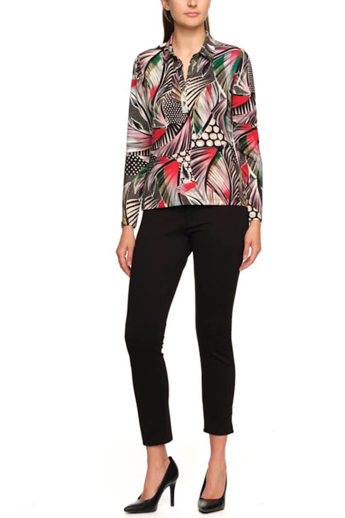 Gollehaug 2324-23209 856 Jungle Print Long Sleeved Top - Shirley Allum Boutique