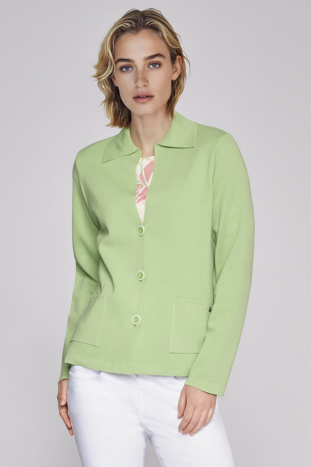 Gollehaug Cardigan Apple Green 02511-12095 853 - Shirley Allum Boutique