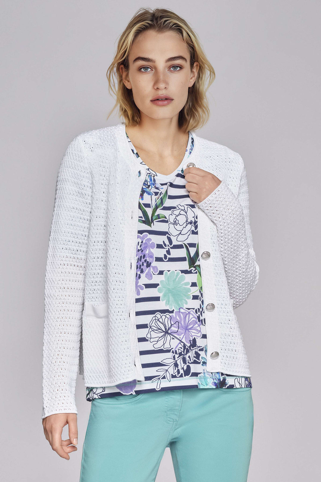 Gollehaug Cardigan White 02511-12002 100 - Shirley Allum Boutique
