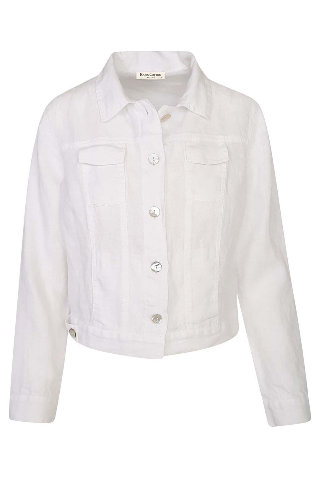 Haris Cotton 2165 White Linen Jacket - Shirley Allum Boutique