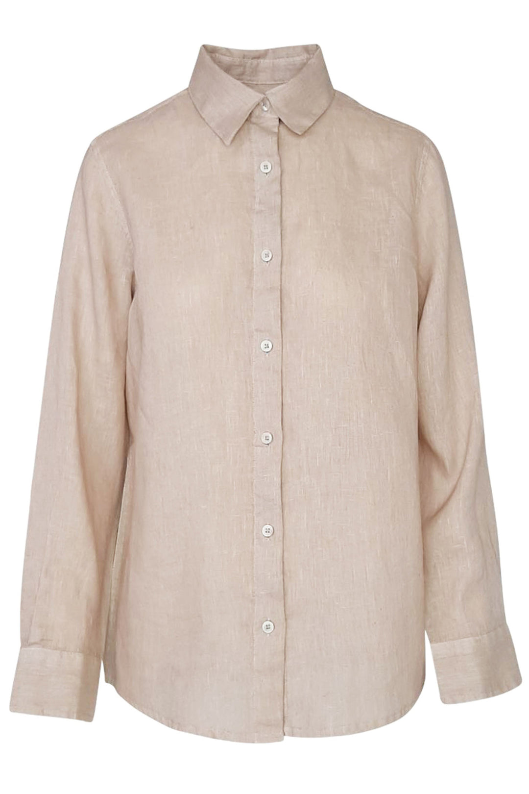 Haris Cotton 8007 Beach Sand Long Sleeve Linen Shirt - Shirley Allum Boutique