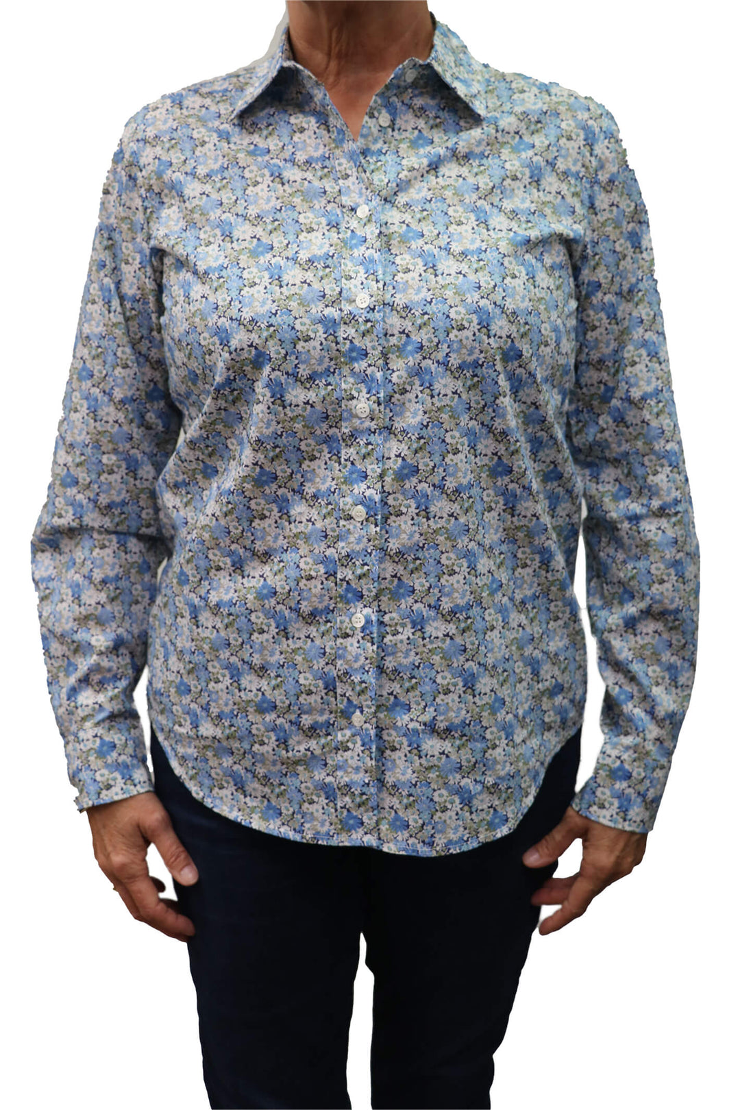 Hartford BACH625 02 Blue Coraz Woven Shirt - Shirley Allum Boutique
