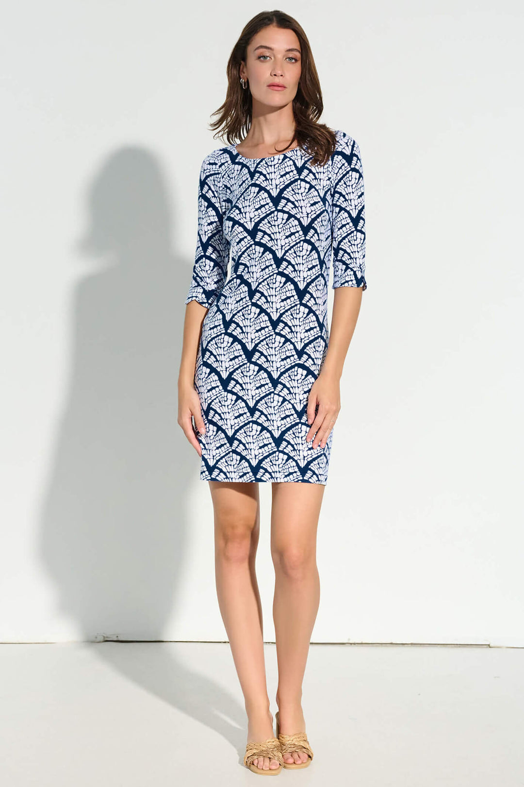 Hatley Lucy MQL1612 Mosaic Leaves Blue Dress - Shirley Allum Boutique