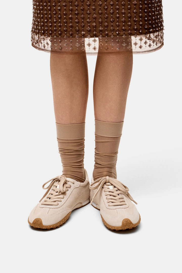 HOFF Bridge Fl Beige Trainers 22661416, worn with a skirt and socks