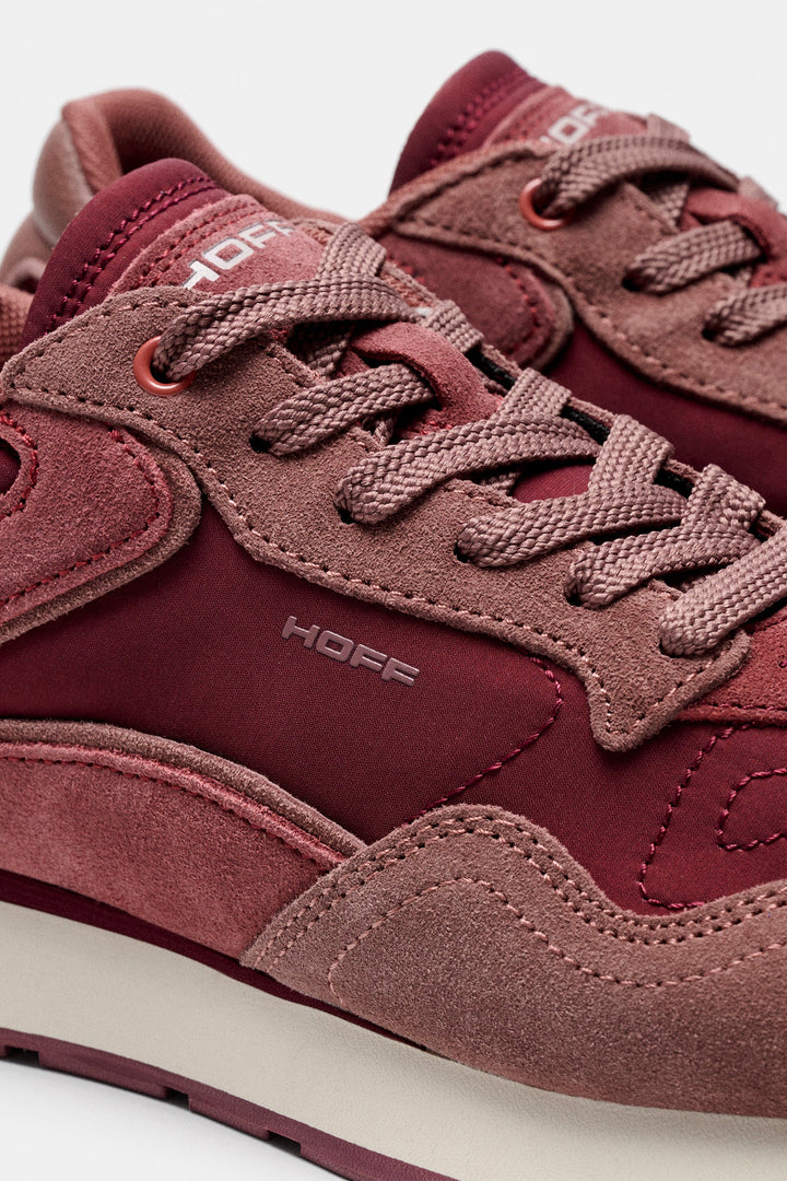 HOFF City Burgundy Red Trainers 22602433, lace and logo close-up