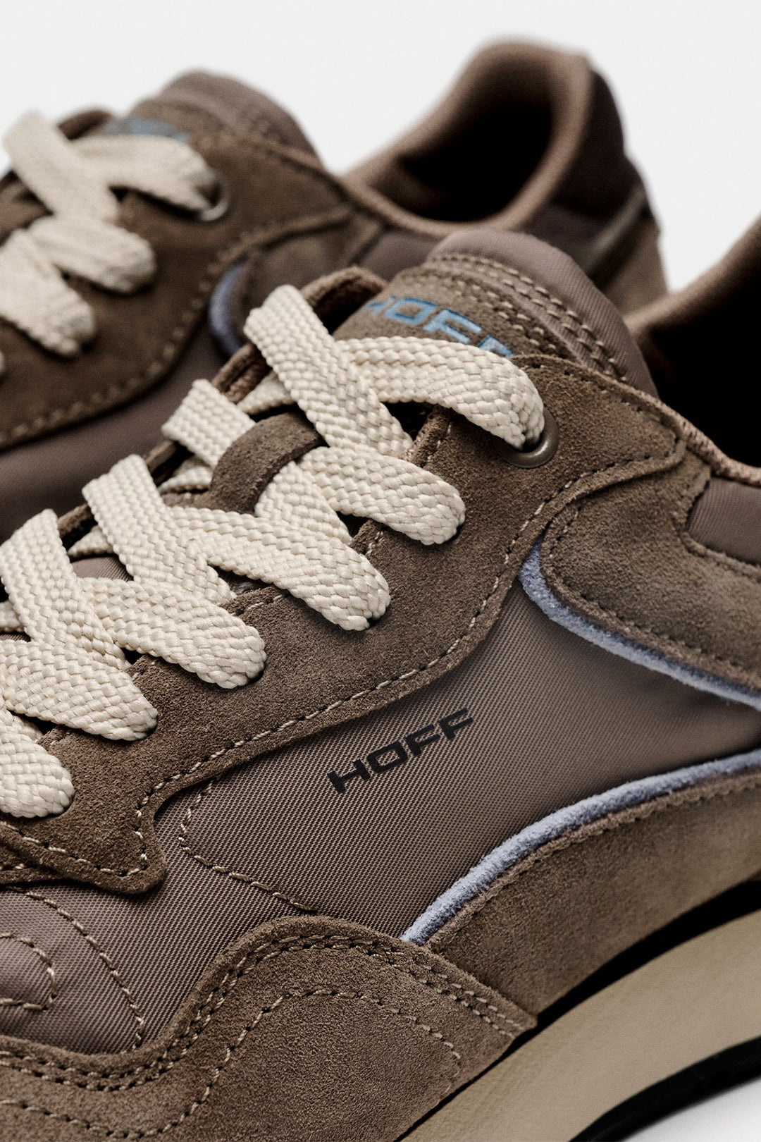 HOFF City Taupe Brown Trainers 22602410, lace and logo close-up