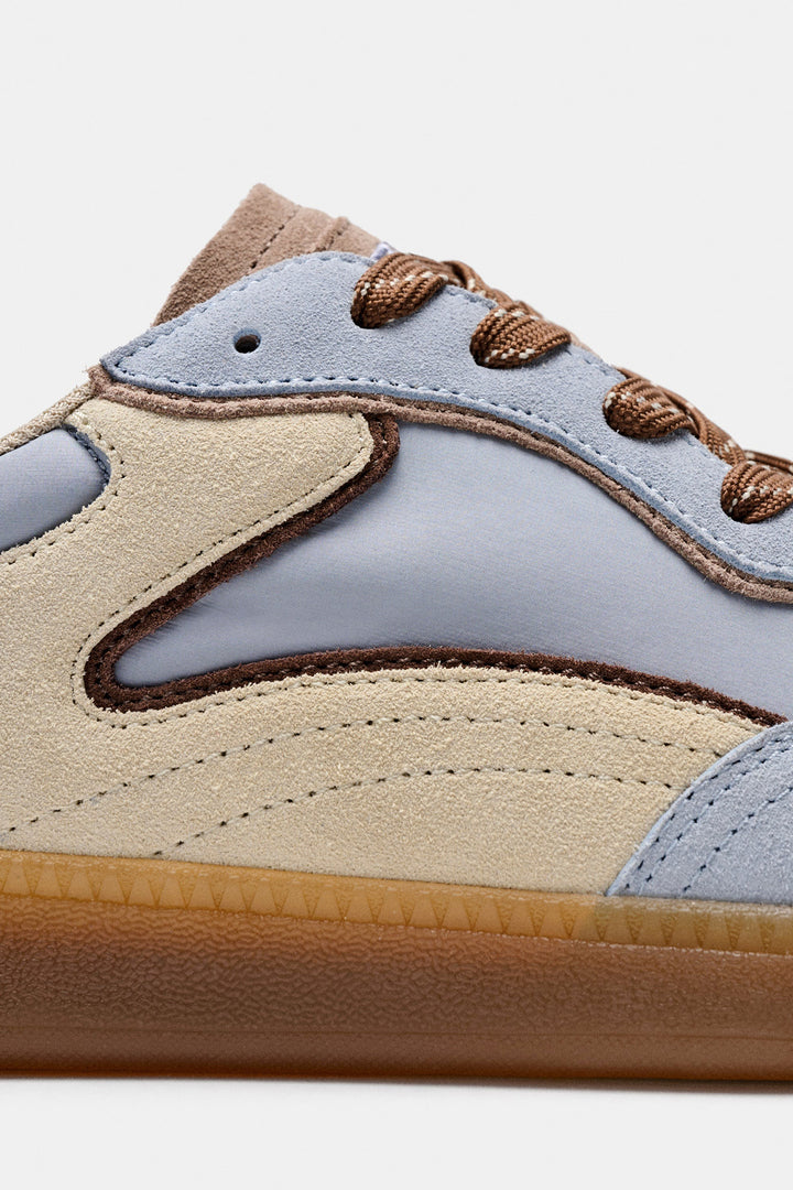 HOFF Park Light Blue Trainers 22619405, suede panel close-up