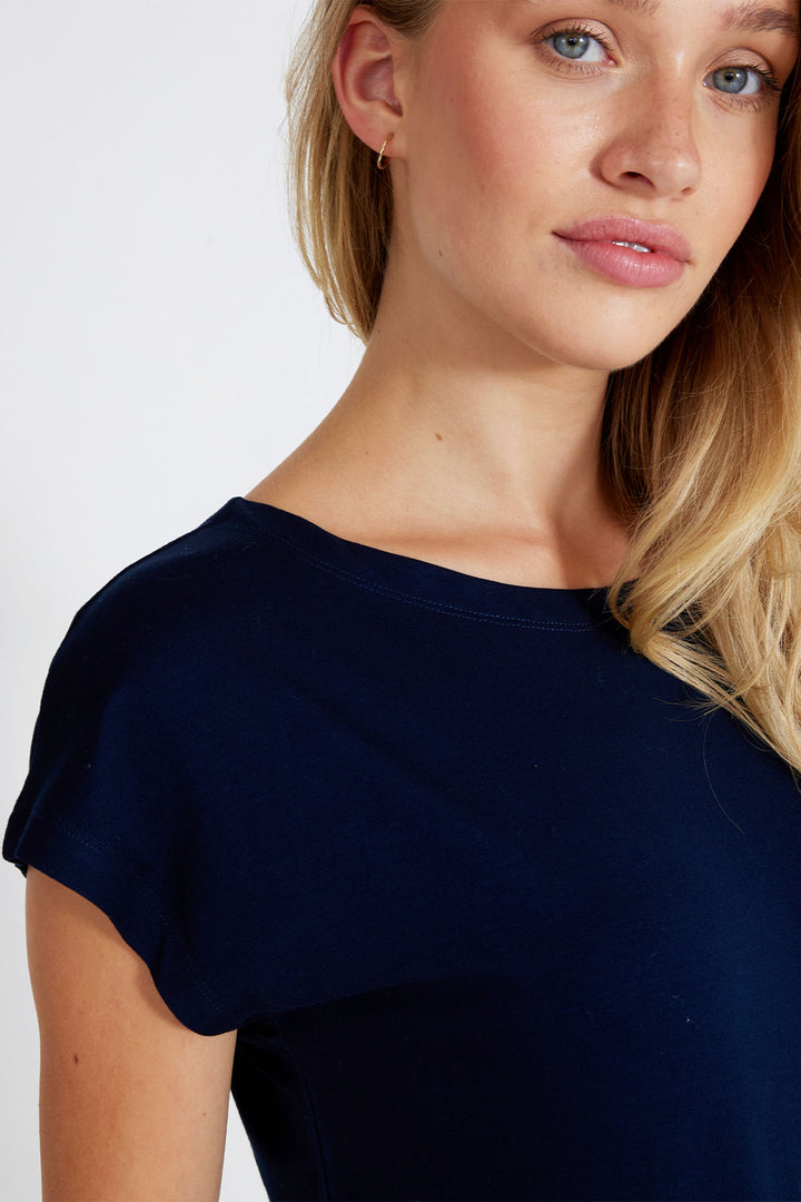 Holebrook Sweden Jumper Esther Cap Sleeve Navy S52505 290 - Shirley Allum Boutique