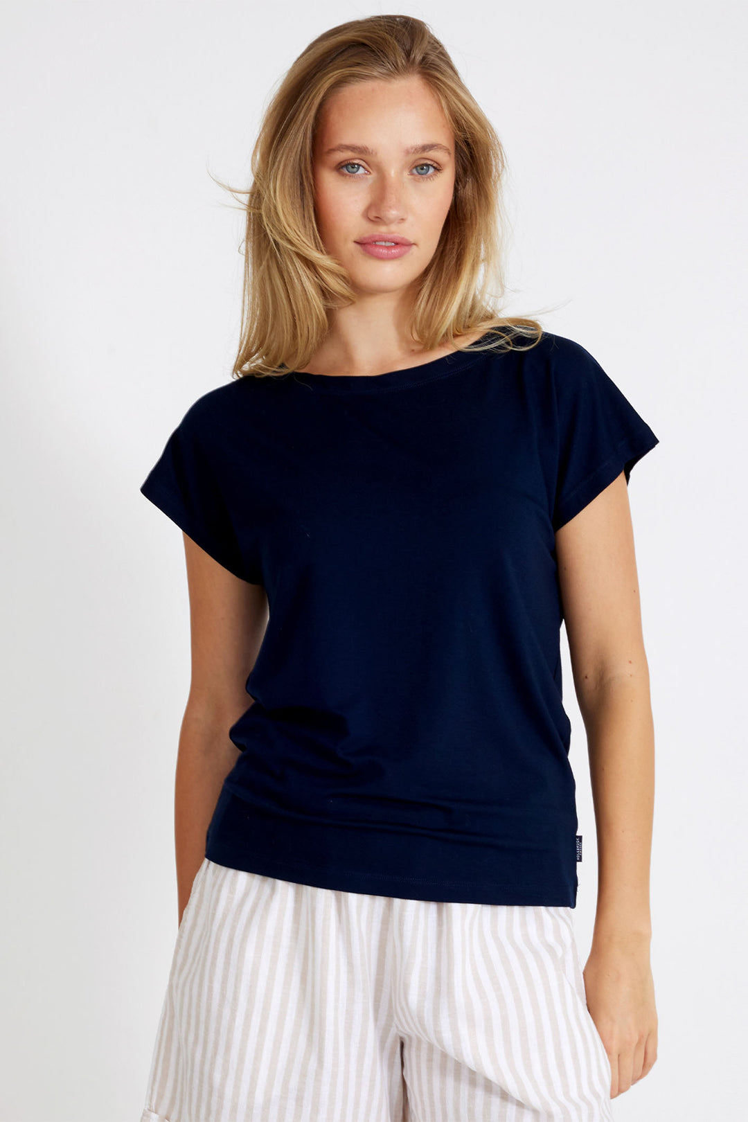 Holebrook Sweden Jumper Esther Cap Sleeve Navy S52505 290 - Shirley Allum Boutique