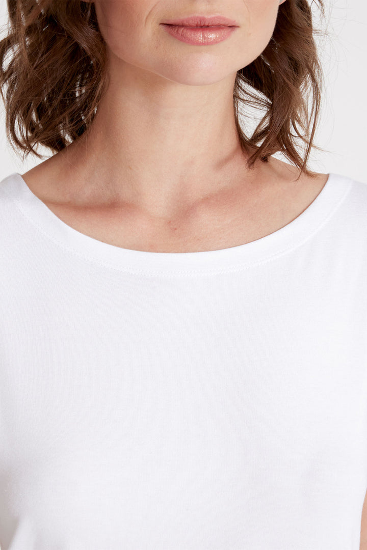 Holebrook Sweden Jumper Esther Cap Sleeve White S52505 100 - Shirley Allum Boutique