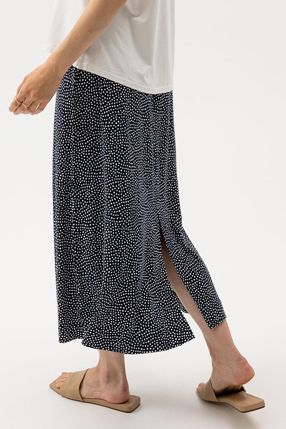 Holebrook Sweden Skirt Esther Navy Off White Dot S52606 292 - Shirley Allum Boutique