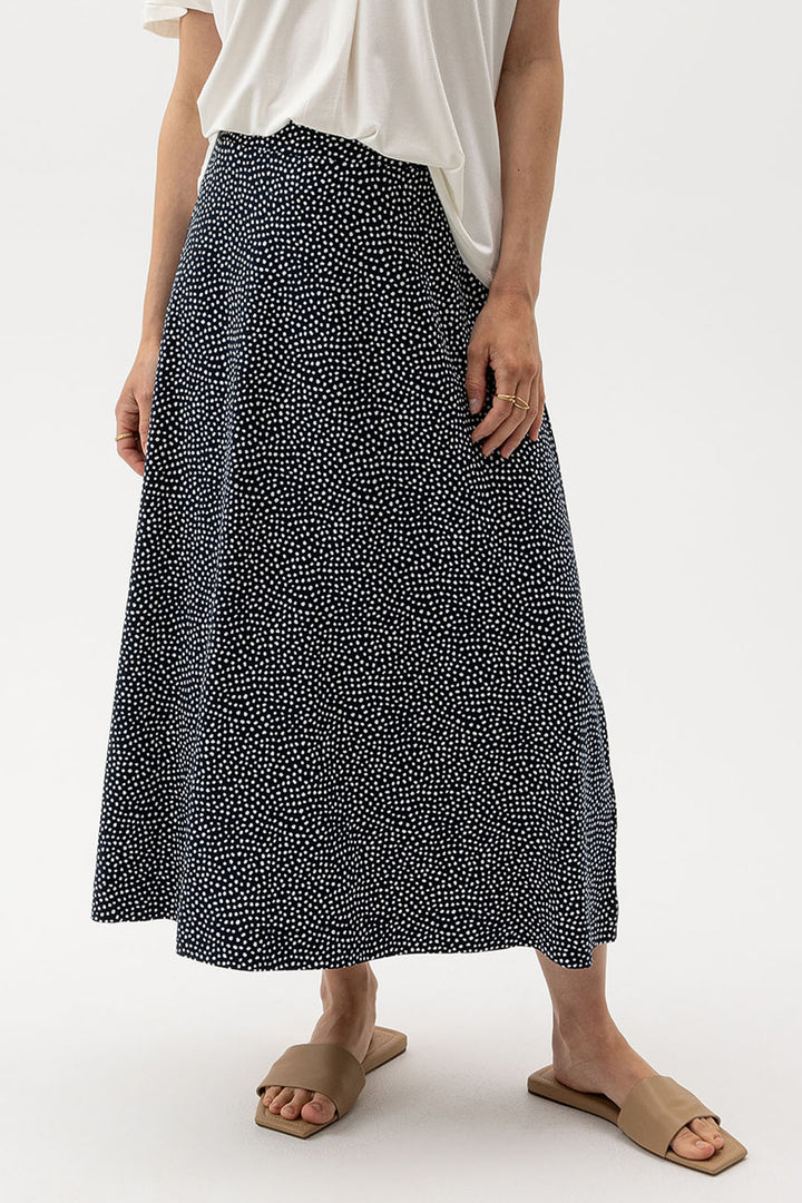 Holebrook Sweden Skirt Esther Navy Off White Dot S52606 292 - Shirley Allum Boutique