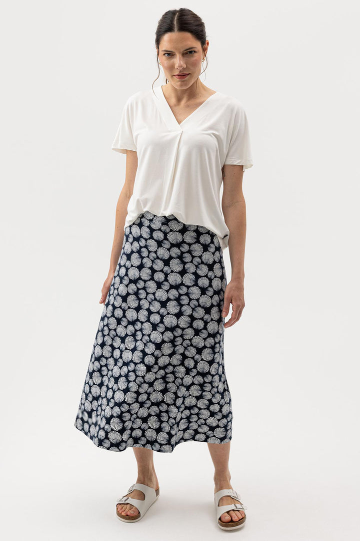 Holebrook Sweden Skirt Esther Navy Off White Shell S52606 294 - Shirley Allum Boutique