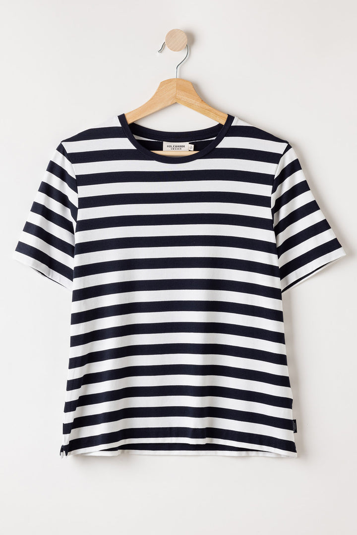 Holebrook Sweden T-Shirt Jennie Navy White Stripe S32502 126 - Shirley Allum Boutique