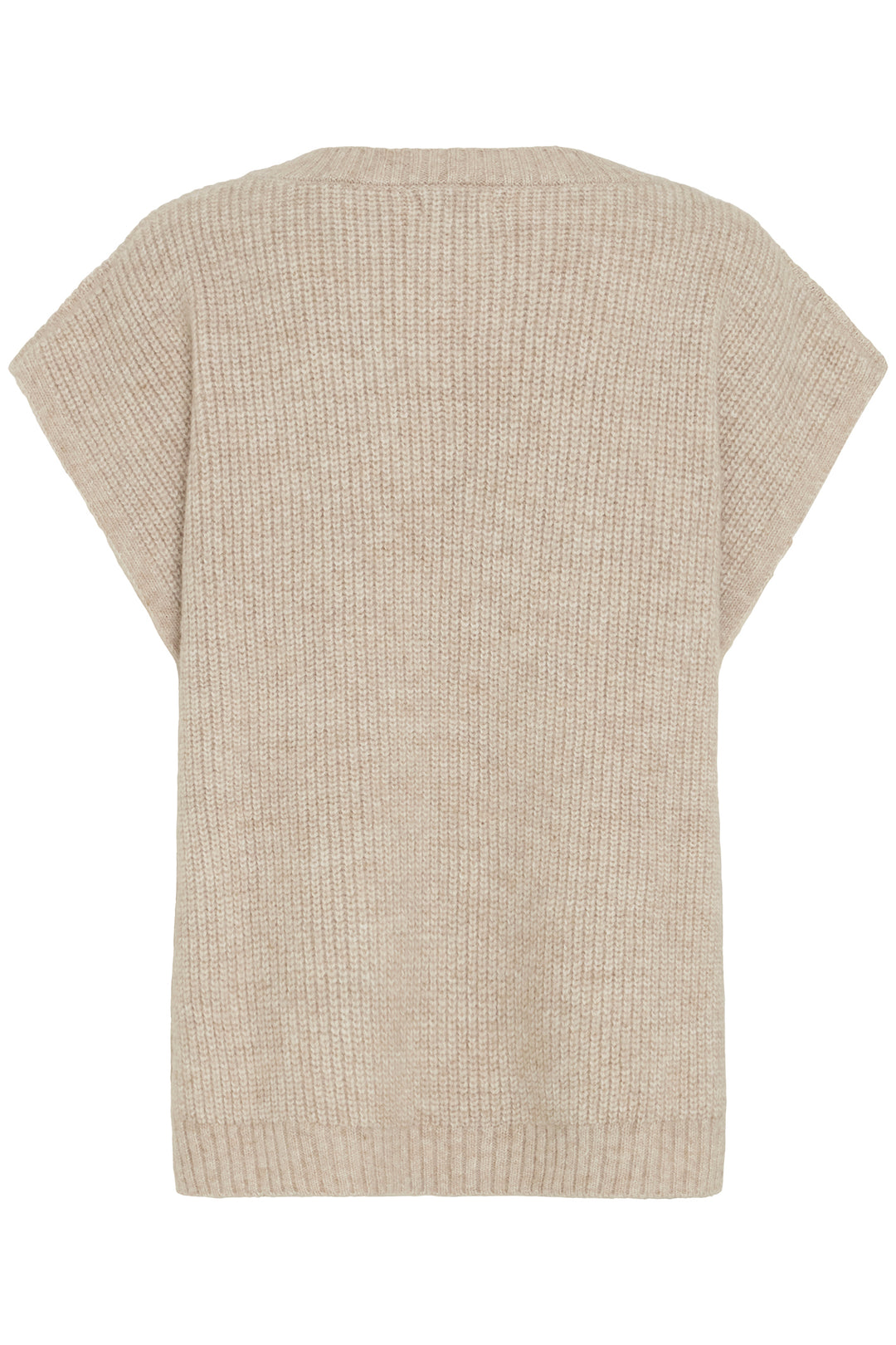 Ichi IAMaja Light Grey Beige Melange Tank Top Jumper 20124762 900002726 - Shirley Allum Boutique