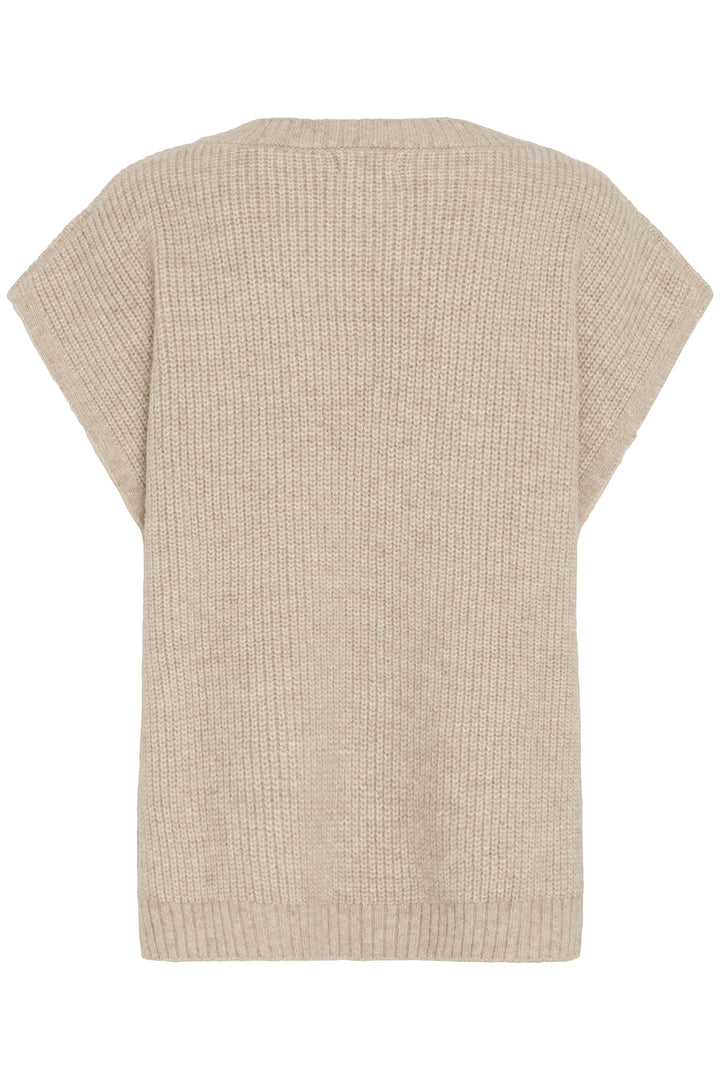 Ichi IAMaja Light Grey Beige Melange Tank Top Jumper 20124762 900002726 - Shirley Allum Boutique