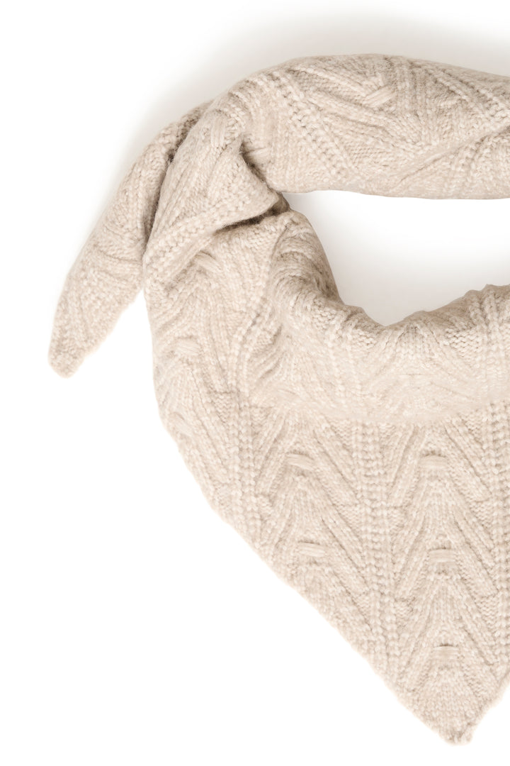 Ichi IAMynte Oatmeal Melange Beige Knitted Neck Scarf 20124767 1304011 - Shirley Allum Boutique