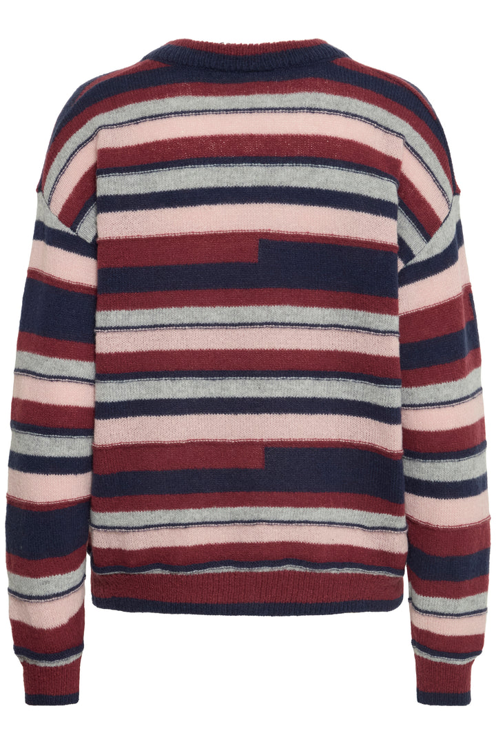 Ichi IHAstra Total Eclipse Navy Striped Jumper 20124630 900001687 - Shirley Allum Boutique