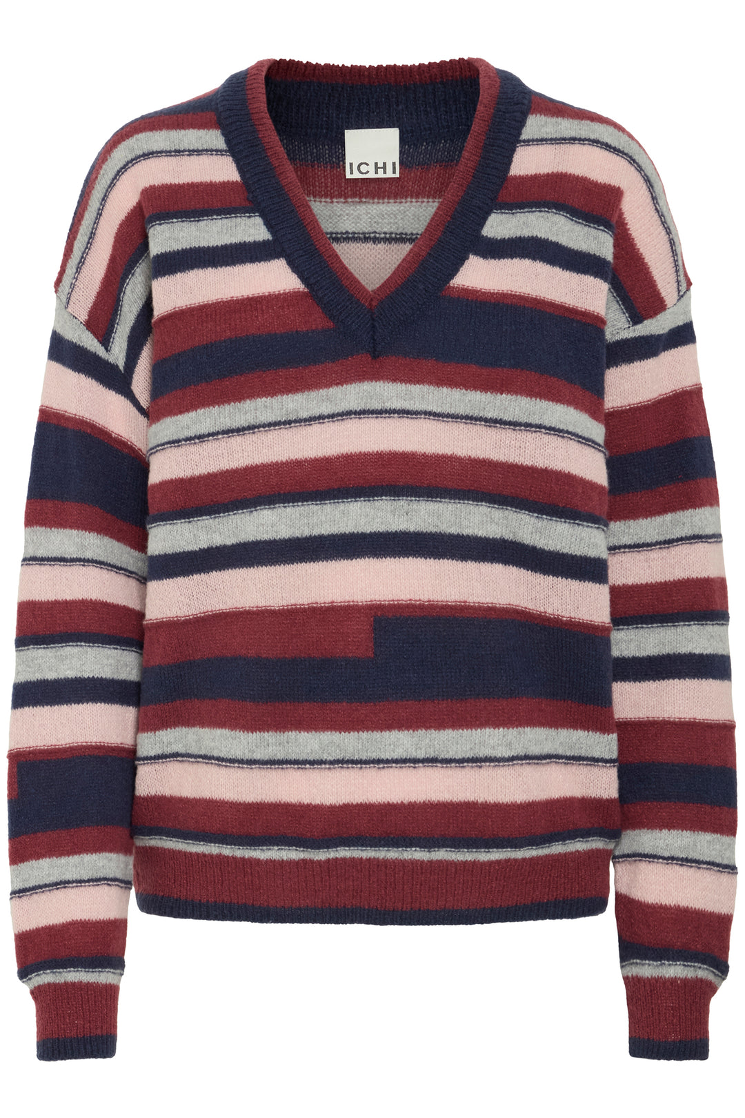 Ichi IHAstra Total Eclipse Navy Striped Jumper 20124630 900001687 - Shirley Allum Boutique