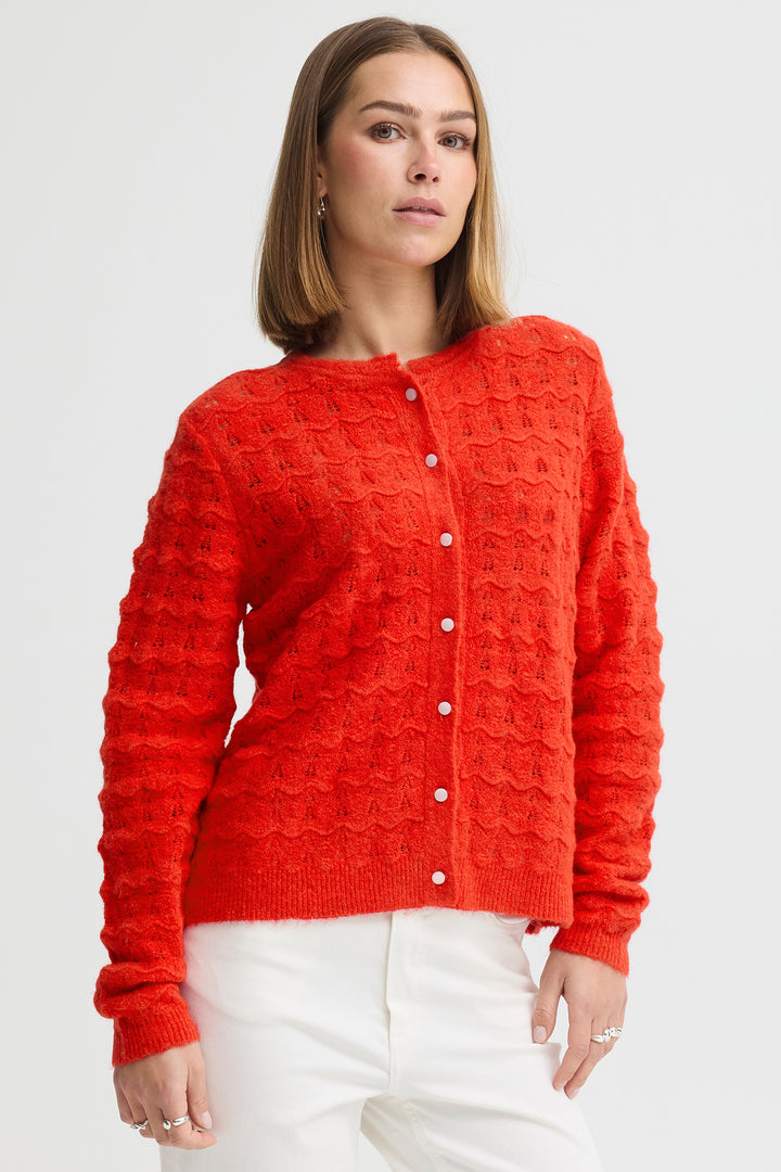 Ichi IHBAILA 20125398 Fiery Red Cardigan