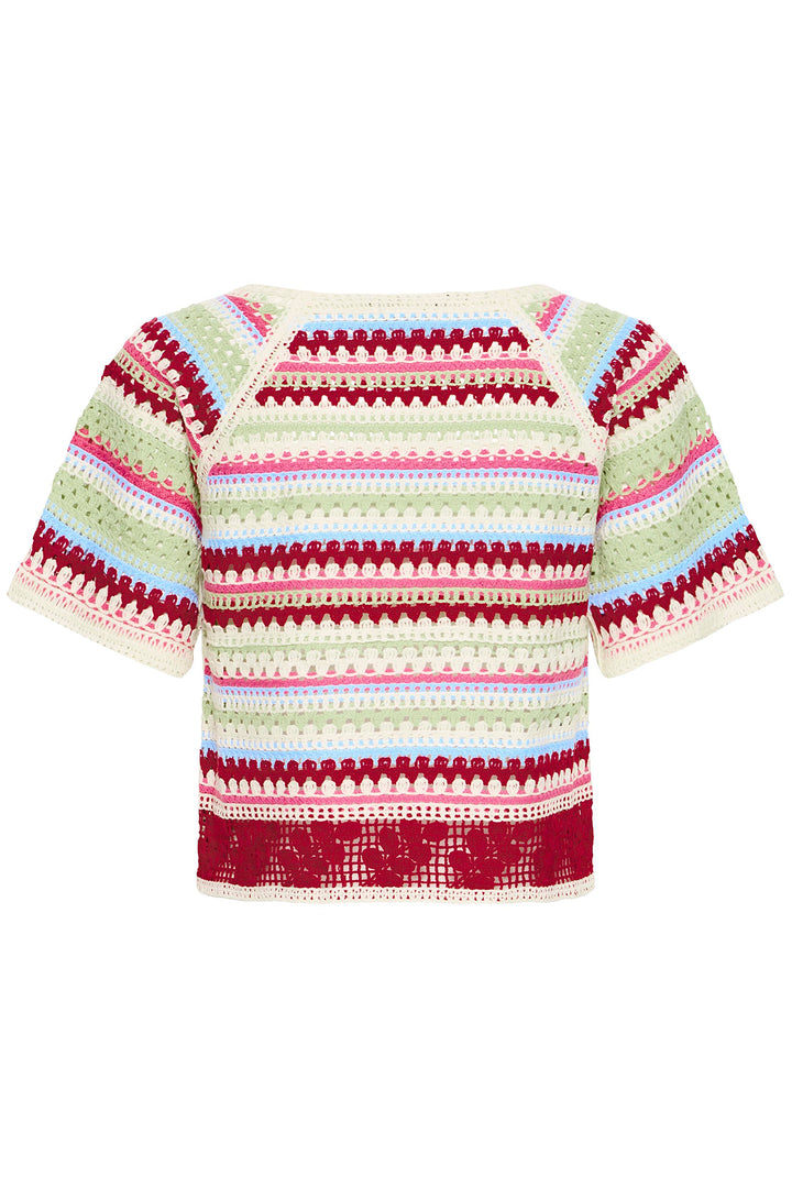 Ichi IHBANDIE 20125661 Multicolour Stripe Short Sleeve Jumper