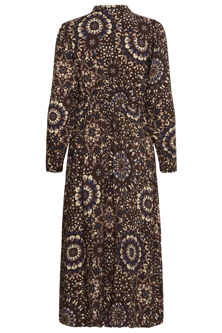 Ichi IHCraviz Brown Kaleidoscope Print Dress 20124607 900001549 - Shirley Allum Boutique