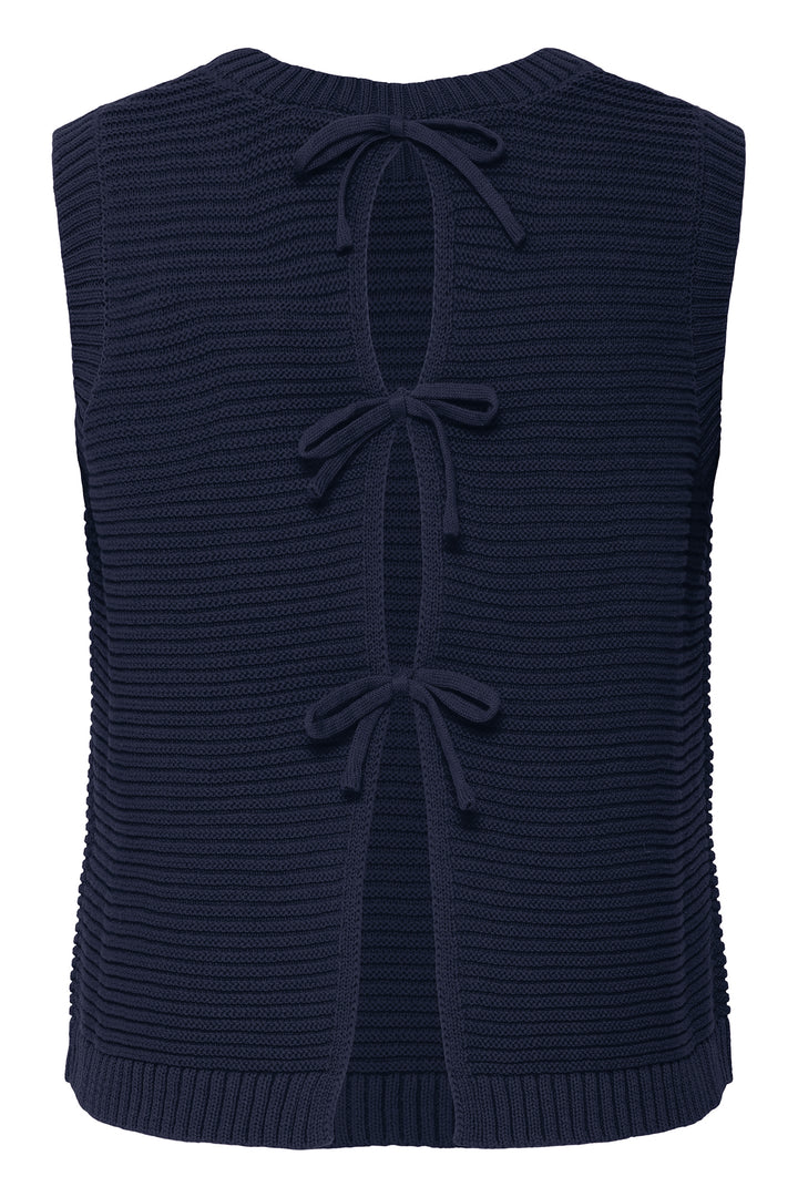 Ichi IHDOTTIES 20125352 194010 Navy Total Eclipse Sleeveless Tank Jumper