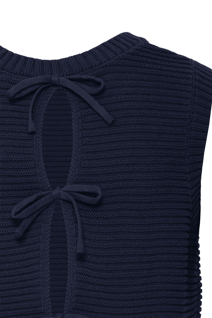Ichi IHDOTTIES 20125352 194010 Navy Total Eclipse Sleeveless Tank Jumper