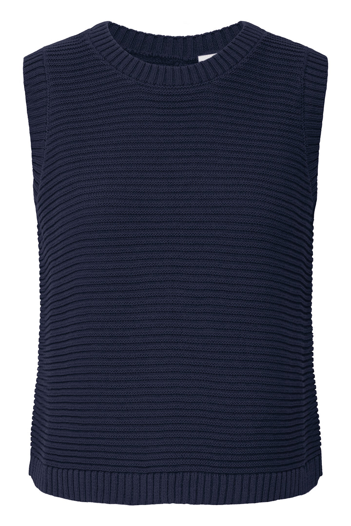 Ichi IHDOTTIES 20125352 194010 Navy Total Eclipse Sleeveless Tank Jumper