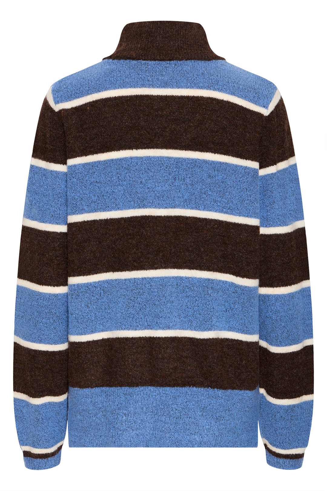 Ichi IHEdeen Coffee Break Brown Blue Stripe Jumper 20124545 900001320 - Shirley Allum Boutique