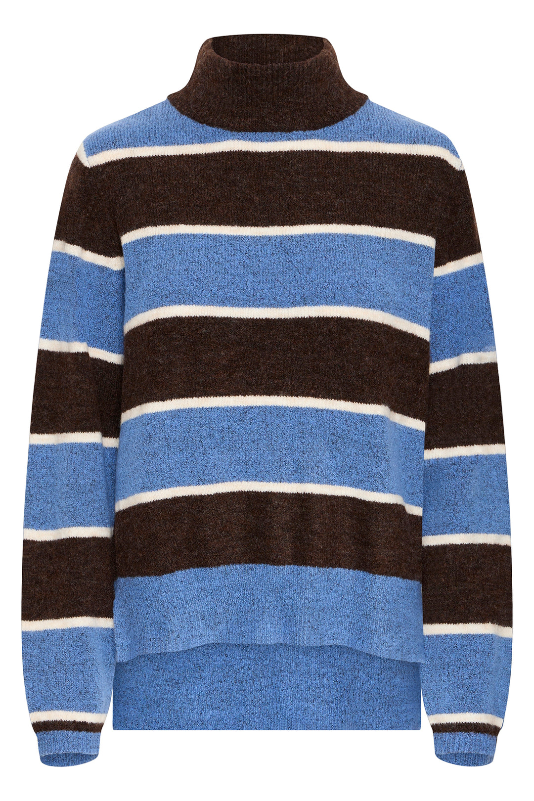 Ichi IHEdeen Coffee Break Brown Blue Stripe Jumper 20124545 900001320 - Shirley Allum Boutique