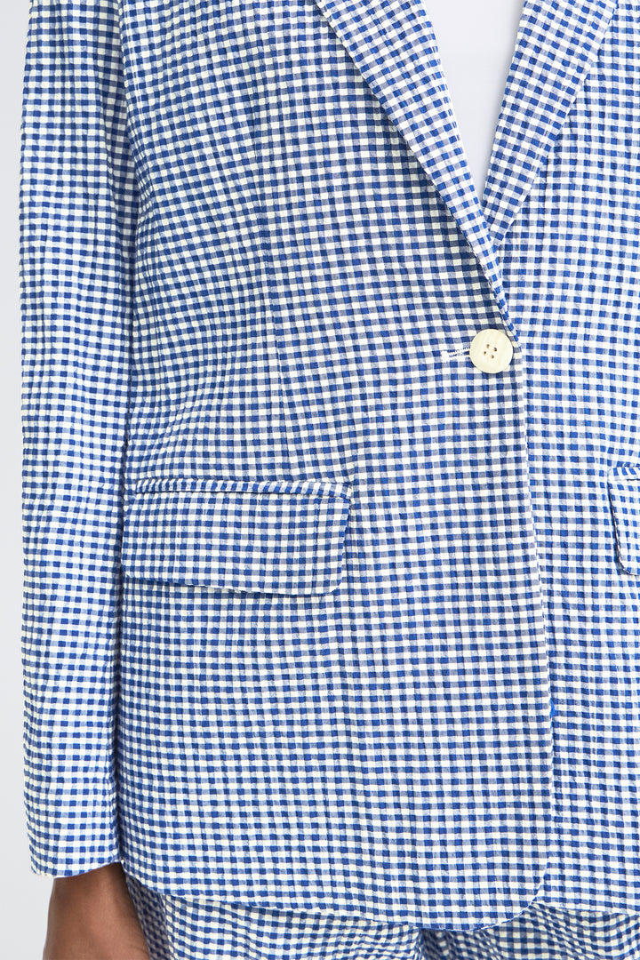Ichi IHJILMA 20125620 Sodalite Blue Check Jacket