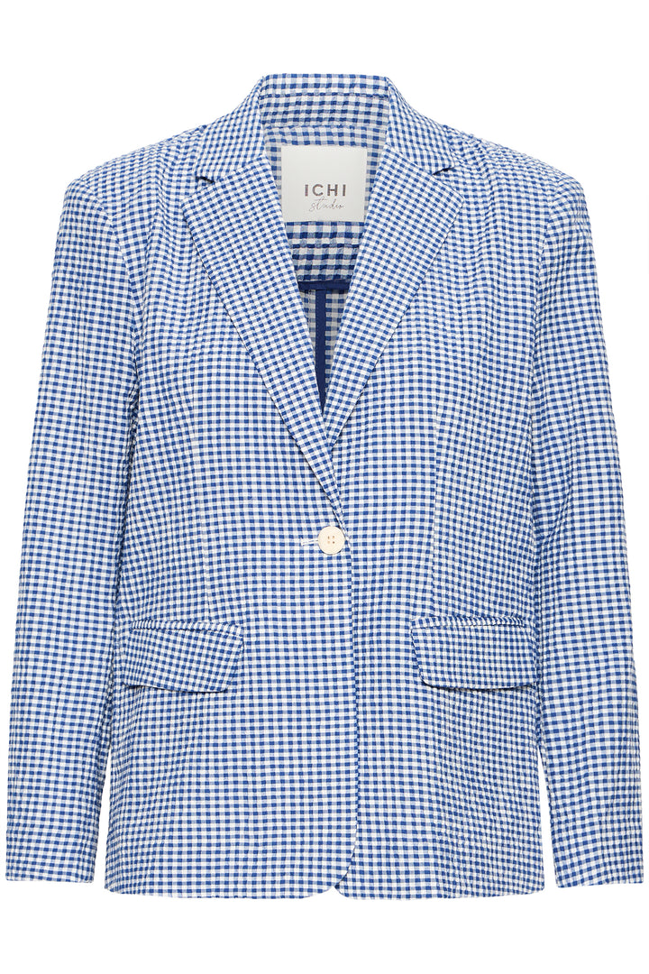 Ichi IHJILMA 20125620 Sodalite Blue Check Jacket