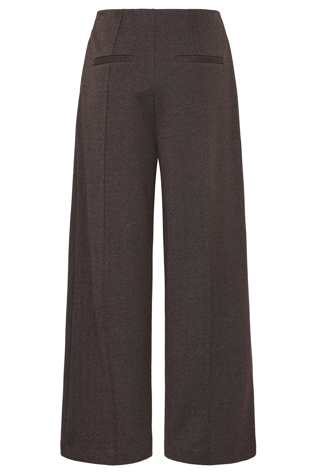 Ichi IHKate Black Brown Herringbone Trousers 20121602 900001779 - Shirley Allum Boutique