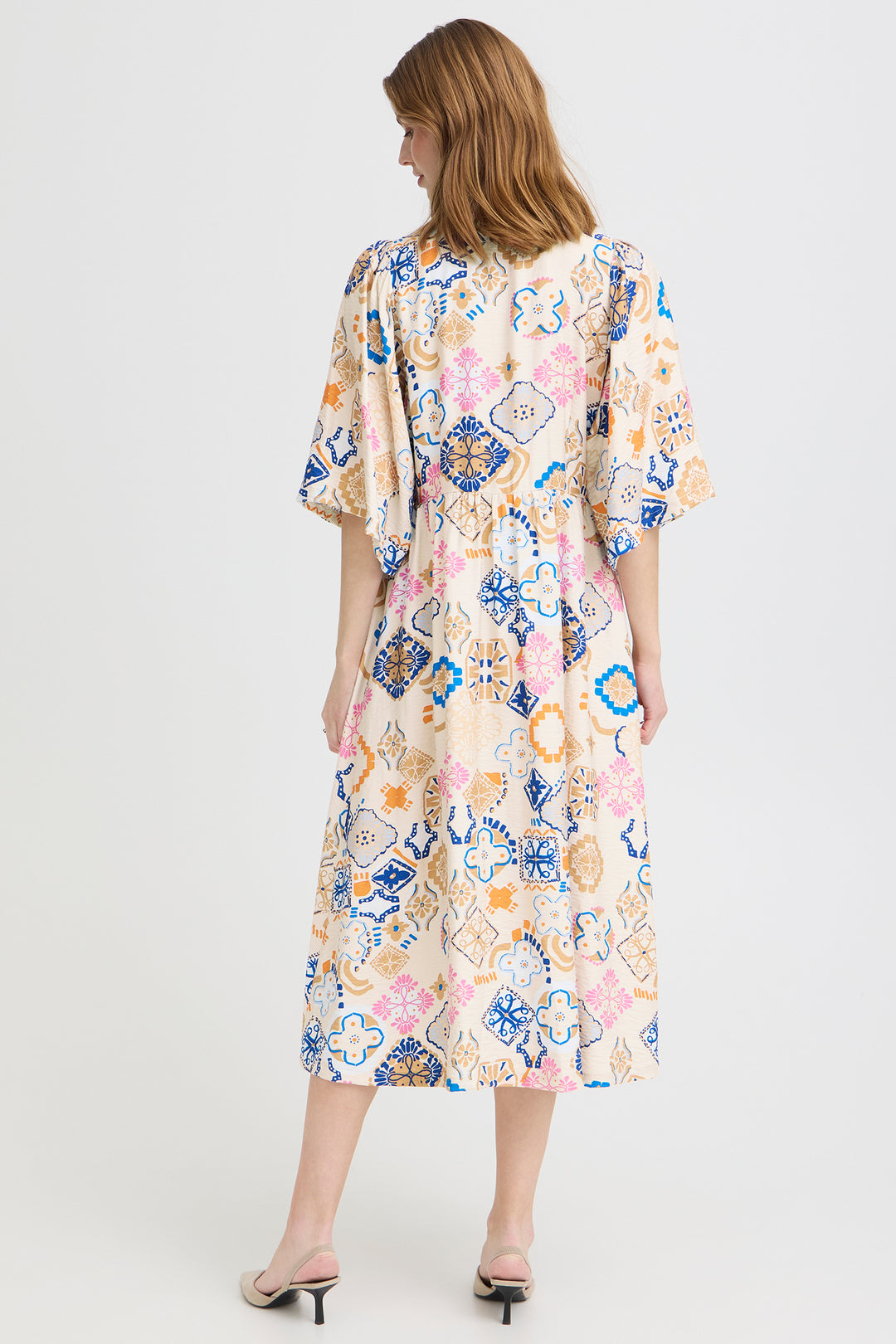 Ichi IHLANCIE 20125548 Graph Cream Print Dress