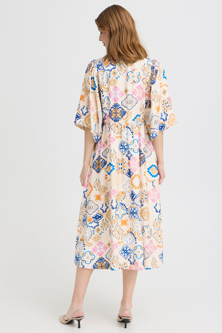 Ichi IHLANCIE 20125548 Graph Cream Print Dress
