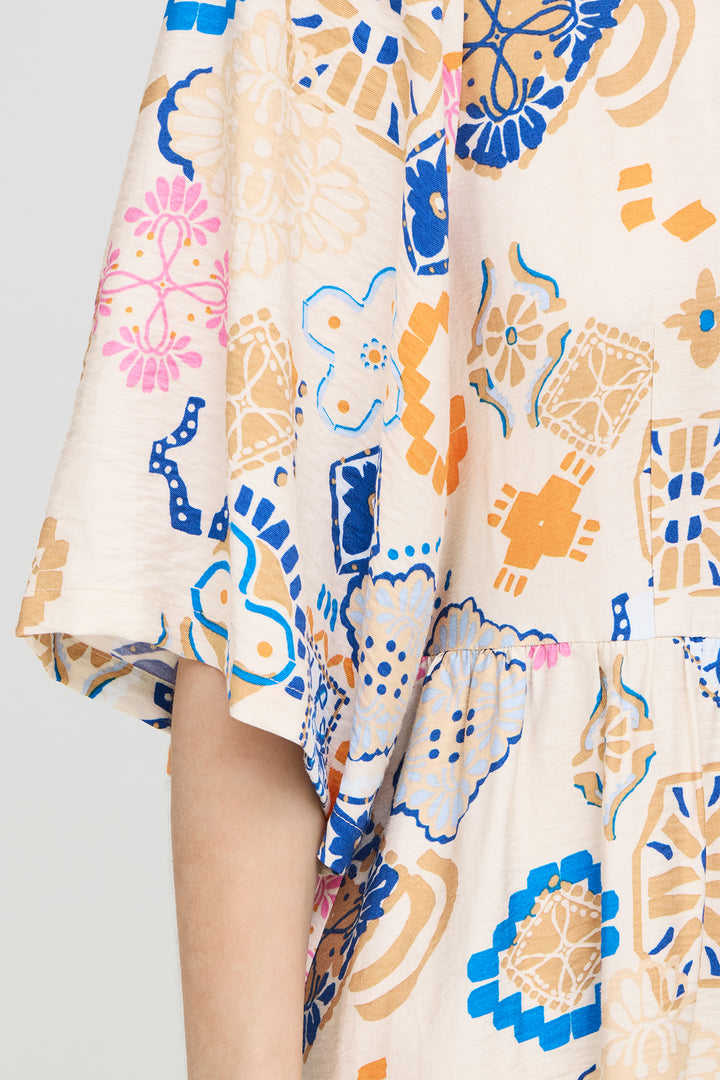Ichi IHLANCIE 20125548 Graph Cream Print Dress